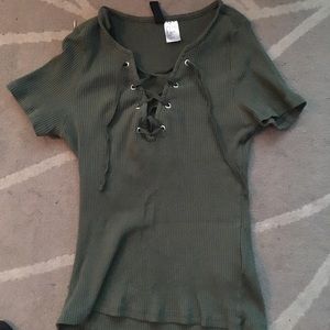 Fitted H&M Lace Up Top